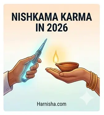 Illustration showing a traditional diya and a modern stylus representing the balance of spiritual wisdom and AI technology.