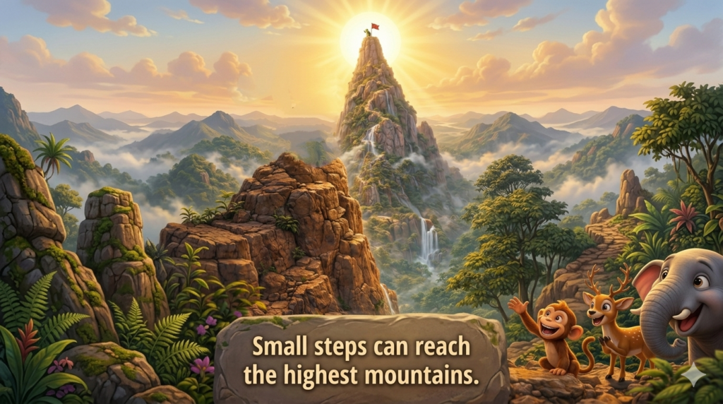 Turtle climed mountain and win