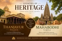 Featured image showcasing Thanjavur Palace and Mahabodhi Temple, highlighting India's rich architectural, cultural, and spiritual heritage.