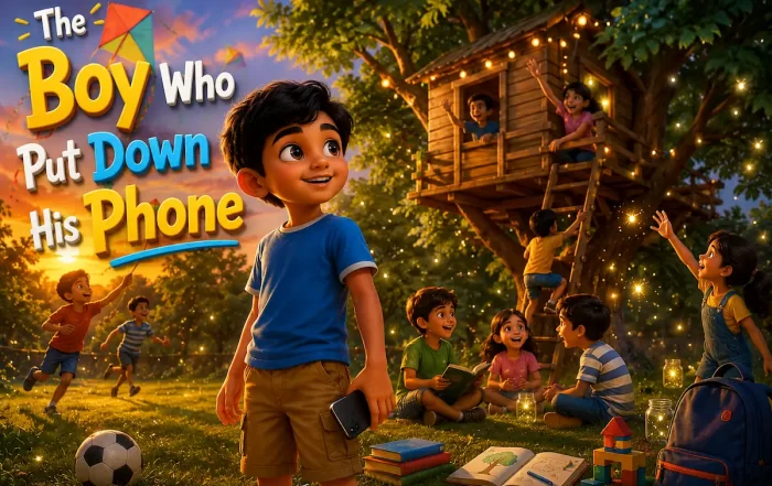 Aarav discovers the joy of real-world adventures after putting down his phone in this motivational story for children.