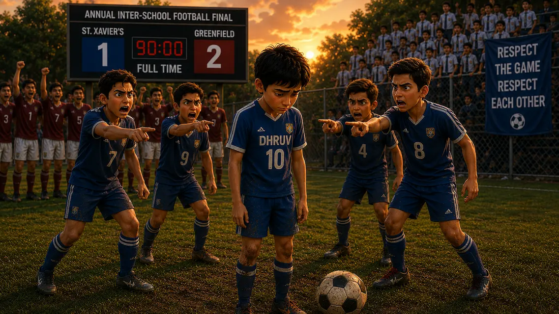 Dhruv Faces His Teammates After Football Final Loss