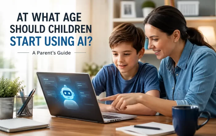 Parent guiding a child on how to use AI safely